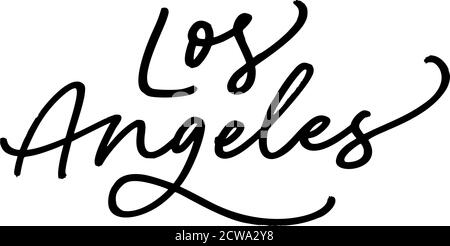 Lettrage vectoriel à la brosse à encre de Los Angeles. Illustration de Vecteur