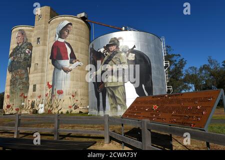 Septembre 2020. Australian Silo Art, Devenish, Victoria, Australie Banque D'Images