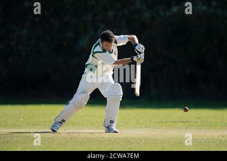 Batteur de cricket jouant au tir. Banque D'Images