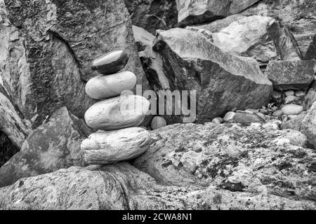 Art rupestre brillant au milieu de rochers éclatants, plage de Heyburn Wyke, North Yorkshire, Royaume-Uni Banque D'Images