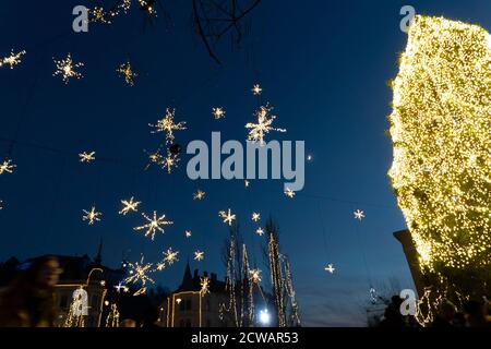 ljubljana main place arbre de noël Banque D'Images