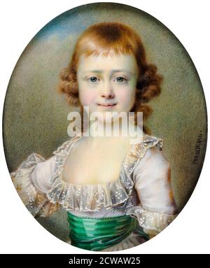 Grande duchesse Catherine Pavlovna de Russie (1788-1819), plus tard Reine du Württemberg, portrait miniature par Alois Gustav Rockstuhl, vers 1860 Banque D'Images