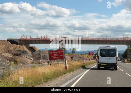 L'A9 Dualling près de Perth, Ecosse, Royaume-Uni Banque D'Images