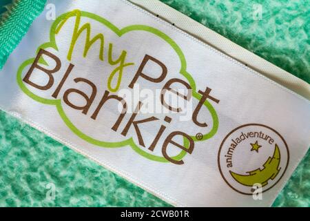 Étiquette sur mon animal Blankie Original propre peluche enfants babilys jouet de couverture Banque D'Images