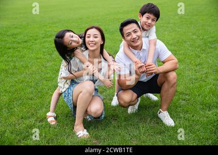 La famille de quatre personnes Banque D'Images