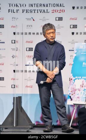 Le Directeur Hirokazu Kore-eda assiste à la conférence de presse du Festival international du film de Tokyo 2020 à Tokyo, au Japon, le mardi 29 septembre 2020. Cette année, le festival de Tokyo se tient du 31 octobre au 9 novembre collaboration avec Tokyo Filmex. 25 films sont des premières mondiales, et les sept autres films asiatiques dans cet événement. Photo de Keizo Mori/UPI Banque D'Images