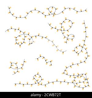 Ensemble de guirlandes de Noël simples. Illustration vectorielle Illustration de Vecteur