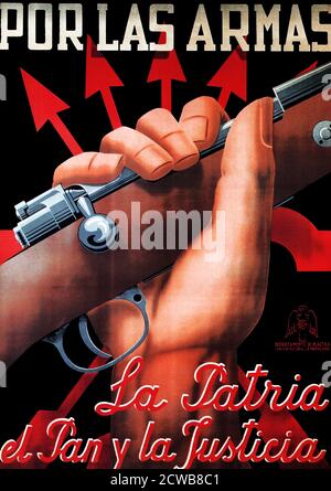 Affiche de propagande fasciste de la guerre civile espagnole. Banque D'Images