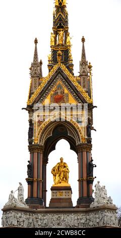 L'Albert Memorial dans Kensington Gardens, Londres Banque D'Images