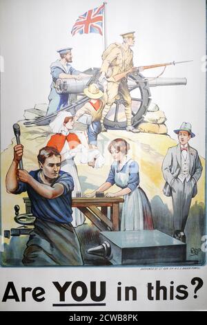 Affiche de recrutement patriotique de la première Guerre mondiale. Britannique 1915 Banque D'Images