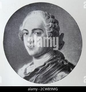 Portrait de Louis XV de France par Maurice-Quentin de la Visite (1704-188) d'un portraitiste rococo français Banque D'Images