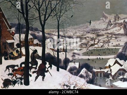 Peinture Pieter Bruegel l'aîné intitulé 'Hunters in the Snow, février', 1565. Banque D'Images