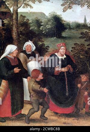 Peinture de Pieter Brueghel le jeune intitulé "la procession de la mariée", c1584-1638. De la collection du Musée d'Art d'Estonie, Tallinn, Estonie. Banque D'Images