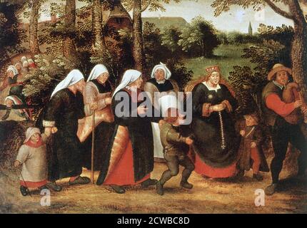 Peinture de Pieter Brueghel le jeune intitulé "la procession de la mariée", c1584-1638. De la collection du Musée d'Art d'Estonie, Tallinn, Estonie. Banque D'Images