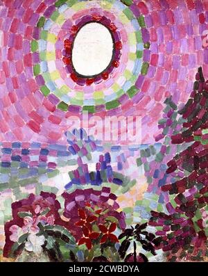 Passage avec Disc',1906 artiste: Robert Delaunay. Robert Delaunay (12 avril 1885 au 25 octobre 1941) est un artiste français. Il est né à Paris, en France, et est mort à Montpellier, en France. Delaunay s'est concentré sur l'impressionnisme, tandis que ses travaux ultérieurs étaient plus abstraits. Banque D'Images