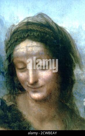 'Vierge à l'enfant avec Sainte Anne' (détail), 1502-1516 artiste: Leonardo da Vinci. Sainte Anne, mère de la Vierge Marie, n'est pas mentionnée dans le Nouveau Testament. Banque D'Images