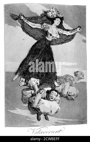 Ils ont volé », 1799 Francisco Goya. Assiette 61 de 'Los Caprichos'. Los Caprichos est un ensemble de 80 tirages en aquatinte et gravure créés par l'artiste espagnol Francisco Goya en 1797 et 1798, et publiés comme un album en 1799. Banque D'Images