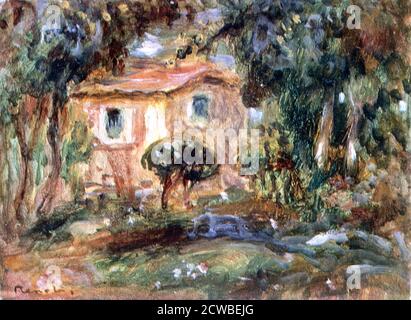 Paysage, le Cannet, 1902 artiste : Pierre-Auguste Renoir. Renoir visite la Côte d'Azur en 1902, où il peint sa maison au Cannet, près de Cannes. Banque D'Images