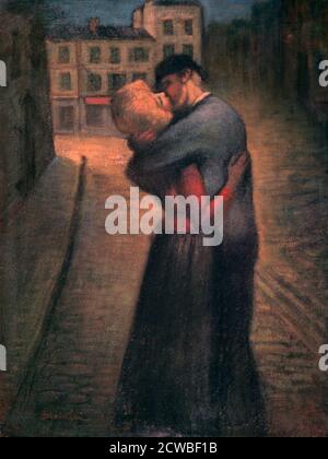 Le Kiss', c1879-1923. Artiste: Theophile Alexandre Steinlen. Théophile Alexandre Steinlen (1859-1923) est un peintre et graveur français d'Art nouveau né en Suisse. Banque D'Images