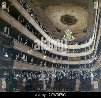 Auditorium du Vieux Burgtheater, Vienne, 1888. Artiste: Gustav Klimt. Gustav Klimt était un peintre symboliste autrichien et l'un des membres les plus importants du mouvement de la sécession de Vienne. Klimt est réputé pour ses peintures, peintures murales et croquis. Banque D'Images