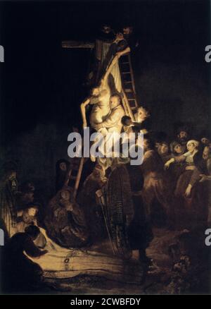 Descente de la Croix', 1634, Rembrandt Harmensz van Rijn. Du musée de l'Ermitage, Saint-Pétersbourg, Russie. Banque D'Images