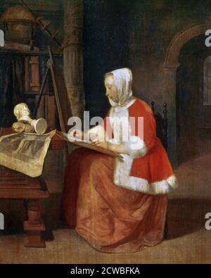 Un homme et une femme assis par un Virginie', c1649-1667. Artiste: Gabriel Metsu. Gabriel Metsu (1629-1667) est un peintre néerlandais de peintures d'histoire, de photos, de portraits et d'œuvres de genre. Banque D'Images