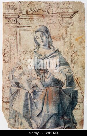 La Vierge à l'enfant, c1470-1523. Artiste: Bartolomeo Montagna. Bartolomeo Montagna (1450-1523) était un peintre italien de la Renaissance qui travaillait principalement à Vicenza. Banque D'Images