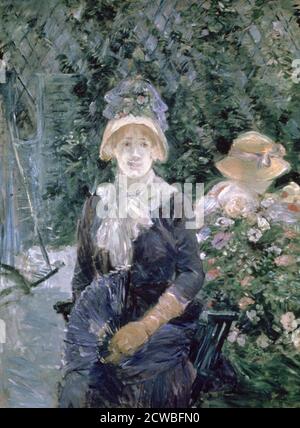 Dans le jardin, 1883. Artiste: Berthe Morisot. Berthe Marie Pauline Morisot (1841-1895) est un peintre impressionniste français. Banque D'Images