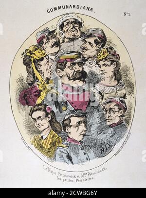 Les Beaux jours de la commune, 1871. Caricature d'une série sur le thème de la commune de Paris de mars à mai 1871 intitulée Communiardiana. D'une collection privée. Banque D'Images