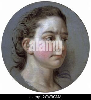 Portrait d'une femme », de Jean Baptiste van Loo, XVIIIe siècle. Banque D'Images