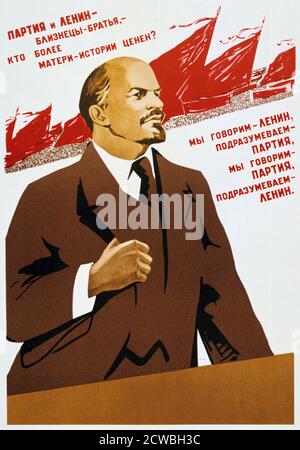 Parti communiste russe affiche, 1940. Banque D'Images