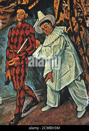 Arlequin et Pierrot' par Paul Cezanne, 1888. 'Arlequin et Pierrot'. Banque D'Images