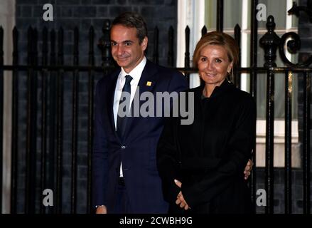 Photo de Kyriakos Mitsotakis, Premier ministre grec, participant au Sommet de l'OTAN à Londres, décembre 2020 Banque D'Images