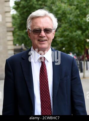Photographie de David Davis. David Michael Davis MP (1948-) un politicien du Parti conservateur britannique qui a été secrétaire d'État à la sortie de l'Union européenne de juillet 2016 à juillet 2018 et a été député de Haltemprice et Howden depuis 1997 Banque D'Images