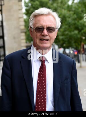 Photographie de David Davis. David Michael Davis MP (1948-) un politicien du Parti conservateur britannique qui a été secrétaire d'État à la sortie de l'Union européenne de juillet 2016 à juillet 2018 et a été député de Haltemprice et Howden depuis 1997 Banque D'Images