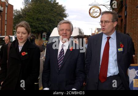 Photographie de David Davis. David Michael Davis MP (1948-) un politicien du Parti conservateur britannique qui a été secrétaire d'État à la sortie de l'Union européenne de juillet 2016 à juillet 2018 et a été député de Haltemprice et Howden depuis 1997 Banque D'Images