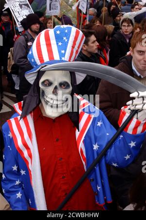 Photographie prise lors d'un rassemblement contre la guerre en Irak en 2003 Banque D'Images