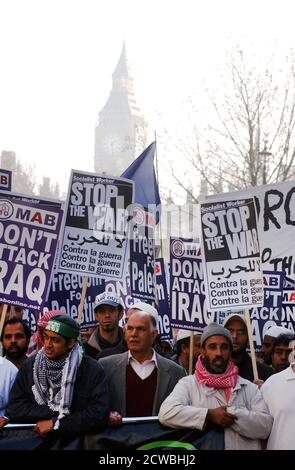 Photographie prise lors d'un rassemblement contre la guerre en Irak en 2003 Banque D'Images