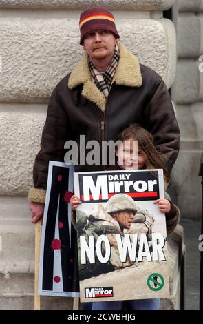 Photographie prise lors d'un rassemblement contre la guerre en Irak en 2003 Banque D'Images