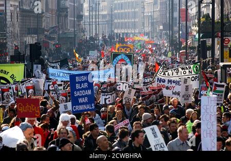 Photographie prise lors d'un rassemblement contre la guerre en Irak en 2003 Banque D'Images