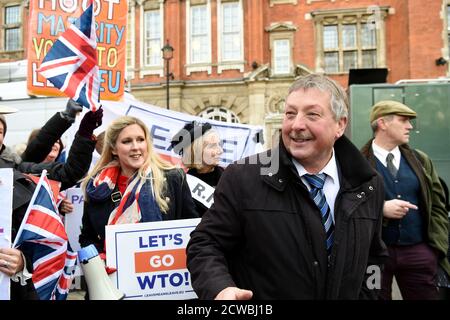 Photographie de Sammy Wilson. Samuel Wilson (1953-) politicien du Parti unioniste démocratique d'Irlande du Nord, député d'East Antrim depuis 2005. Il a été membre de l'Assemblée législative de Belfast est de 1998 à 2003 et de East Antrim de 2003 à 2015. Banque D'Images