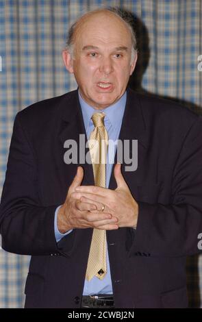 Photographie de Vince Cable. Sir John Vincent Cable (1943-) un politicien britannique qui a été chef des libéraux-démocrates de 2017 à 2019. Il a été député de Twickenham de 1997 à 2015 et de 2017 à 2019. Il a également été secrétaire d'État aux affaires, à l'innovation et aux compétences au sein du Cabinet de 2010 à 2015 Banque D'Images