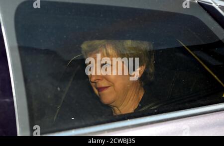 Photographie de Theresa May. Theresa Mary May (1956-) politicien britannique qui a été premier ministre du Royaume-Uni et chef du Parti conservateur de 2016 à 2019. May a été secrétaire à l'intérieur de 2010 à 2016 et est membre du Parlement de Maidenhead depuis 1997 Banque D'Images