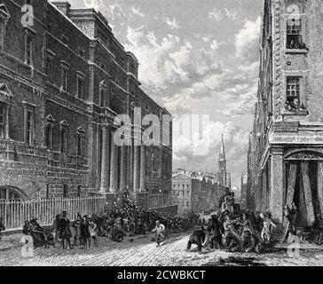 Gravure représentant l'Université d'Édimbourg. Banque D'Images