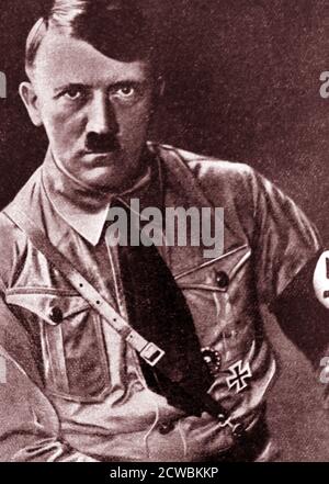 Photo en noir et blanc d'Adolf Hitler, chancelier du Reich. Banque D'Images