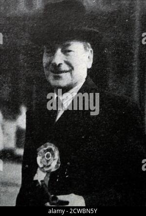 Photographie en noir et blanc d'hommes d'État britanniques; ancien Premier ministre britannique Clement Attlee (1883-1967), chef du Parti travailliste. Banque D'Images