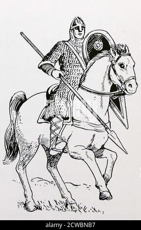 Illustration représentant un Norman Knight monté au XIe siècle Banque D'Images