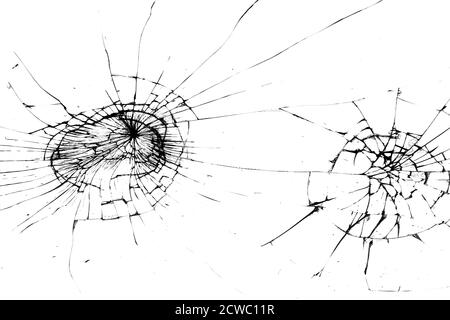 fissures blanches naturelles isolées sur le noir Banque D'Images