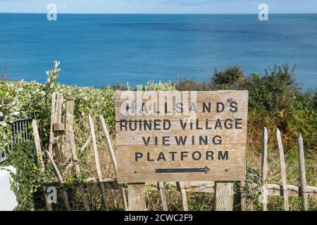 Hallsands a ruiné le village de Start Bay, sur le South West Coastal Path, dans la région de South Hams à Devon, au Royaume-Uni Banque D'Images