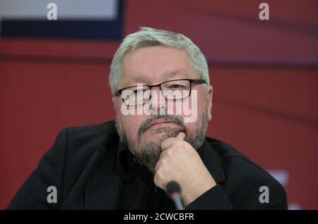 Potsdam, Allemagne. 29 septembre 2020. Thomas Domres, secrétaire parlementaire Die Linke Brandenburg, prend la parole lors de la conférence de presse qui suit la réunion du groupe parlementaire. Credit: Soeren Stache/dpa-Zentralbild/ZB/dpa/Alay Live News Banque D'Images